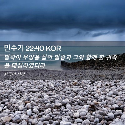 Picture 02 - 민수기 22:40 KOR - 발락이 우양을 잡아 발람과 그와 - Bible Verse Picture