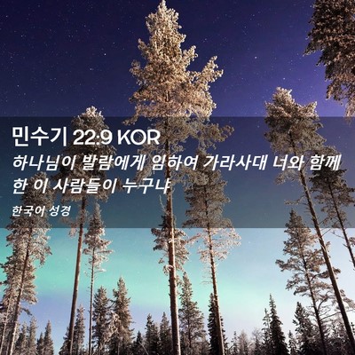 Picture 02 - 민수기 22:9 KOR - 하나님이 발람에게 임하여 가라사대 - Bible Verse Picture