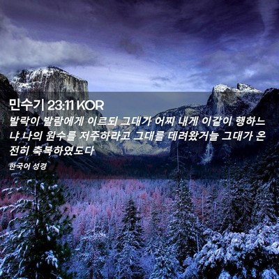 Picture 02 - 민수기 23:11 KOR - 발락이 발람에게 이르되 그대가 어찌 - Bible Verse Picture