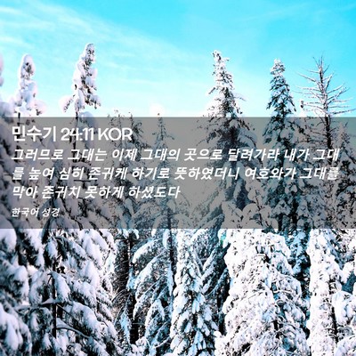 Picture 02 - 민수기 24:11 KOR - 그러므로 그대는 이제 그대의 곳으로 - Bible Verse Picture