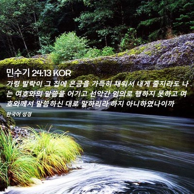 Picture 02 - 민수기 24:13 KOR - 가령 발락이 그 집에 은금을 가득히 - Bible Verse Picture