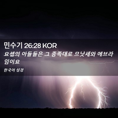 Picture 02 - 민수기 26:28 KOR - 요셉의 아들들은 그 종족대로 - Bible Verse Picture