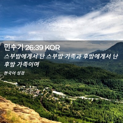 Picture 02 - 민수기 26:39 KOR - 스부밤에게서 난 스부밤 가족과 - Bible Verse Picture