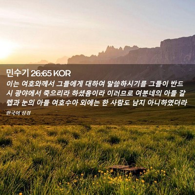 Picture 02 - 민수기 26:65 KOR - 이는 여호와께서 그들에게 대하여 - Bible Verse Picture