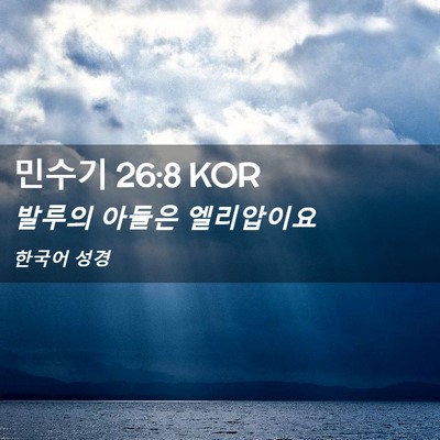 Picture 02 - 민수기 26:8 KOR - 발루의 아들은 - Bible Verse Picture