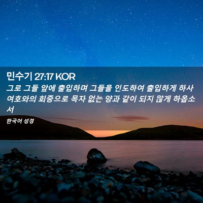 Picture 02 - 민수기 27:17 KOR - 그로 그들 앞에 출입하며 그들을 - Bible Verse Picture