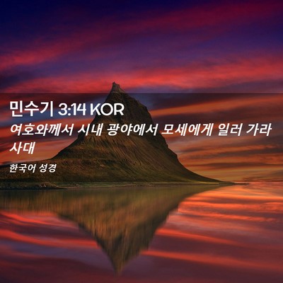 Picture 02 - 민수기 3:14 KOR - 여호와께서 시내 광야에서 모세에게 - Bible Verse Picture