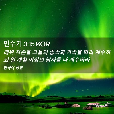 Picture 02 - 민수기 3:15 KOR - 레위 자손을 그들의 종족과 가족을 - Bible Verse Picture