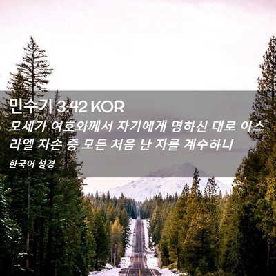 Picture 02 - 민수기 3:42 KOR - 모세가 여호와께서 자기에게 명하신 - Bible Verse Picture