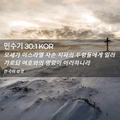 Picture 02 - 민수기 30:1 KOR - 모세가 이스라엘 자손 지파의 - Bible Verse Picture