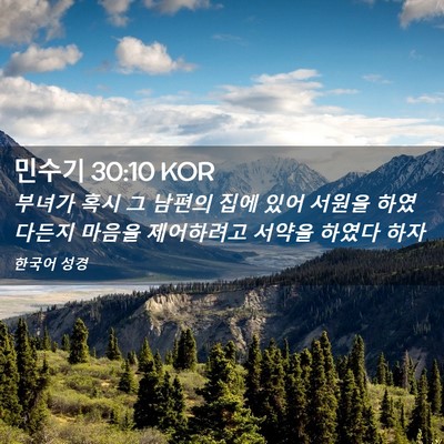 Picture 02 - 민수기 30:10 KOR - 부녀가 혹시 그 남편의 집에 있어 - Bible Verse Picture