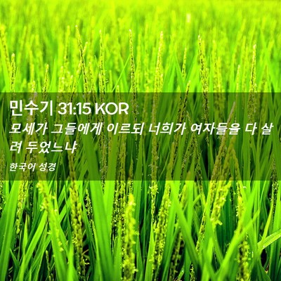 Picture 02 - 민수기 31:15 KOR - 모세가 그들에게 이르되 너희가 - Bible Verse Picture
