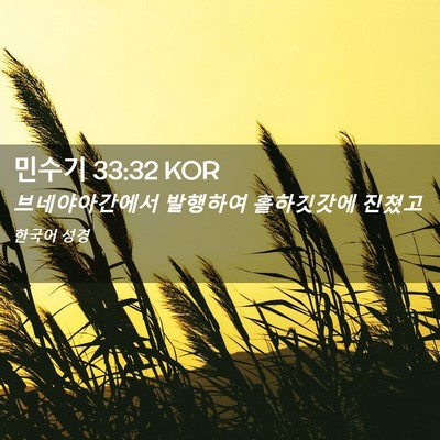 Picture 02 - 민수기 33:32 KOR - 브네야아간에서 발행하여 - Bible Verse Picture