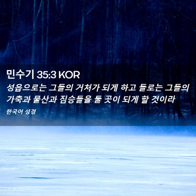 Picture 02 - 민수기 35:3 KOR - 성읍으로는 그들의 거처가 되게 하고 - Bible Verse Picture