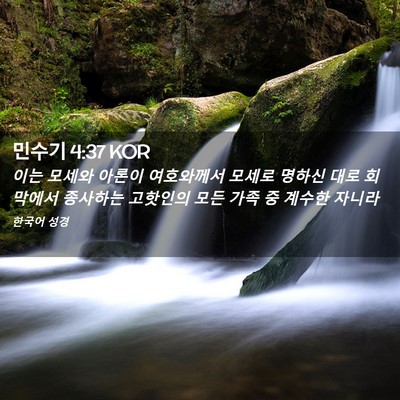 Picture 02 - 민수기 4:37 KOR - 이는 모세와 아론이 여호와께서 - Bible Verse Picture