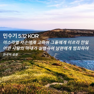 Picture 02 - 민수기 5:12 KOR - 이스라엘 자손에게 고하여 그들에게 - Bible Verse Picture