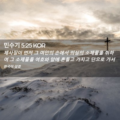 Picture 02 - 민수기 5:25 KOR - 제사장이 먼저 그 여인의 손에서 - Bible Verse Picture