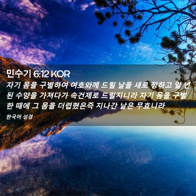 Picture 02 - 민수기 6:12 KOR - 자기 몸을 구별하여 여호와께 드릴 - Bible Verse Picture