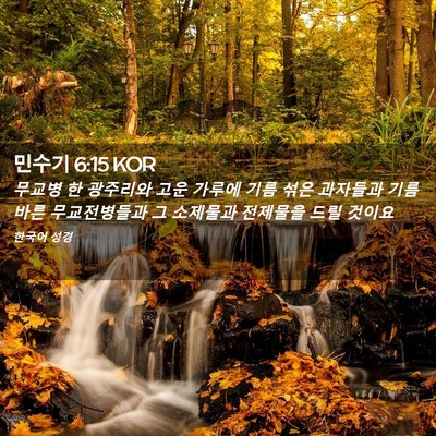 Picture 02 - 민수기 6:15 KOR - 무교병 한 광주리와 고운 가루에 - Bible Verse Picture