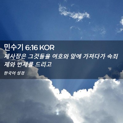 Picture 02 - 민수기 6:16 KOR - 제사장은 그것들을 여호와 앞에 - Bible Verse Picture