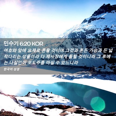 Picture 02 - 민수기 6:20 KOR - 여호와 앞에 요제로 흔들 것이며 - Bible Verse Picture
