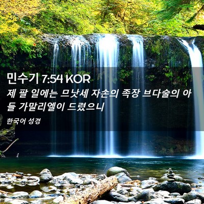Picture 02 - 민수기 7:54 KOR - 제 팔 일에는 므낫세 자손의 족장 - Bible Verse Picture