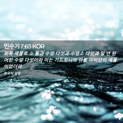 Picture 02 - 민수기 7:65 KOR - 화목 제물로 소 둘과 수양 다섯과 - Bible Verse Picture