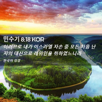 Picture 02 - 민수기 8:18 KOR - 이러므로 내가 이스라엘 자손 중 - Bible Verse Picture