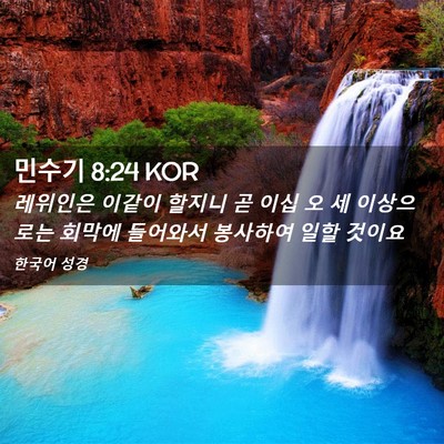 Picture 02 - 민수기 8:24 KOR - 레위인은 이같이 할지니 곧 이십 오 - Bible Verse Picture