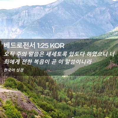 Picture 02 - 베드로전서 1:25 KOR - 오직 주의 말씀은 세세토록 있도다 - Bible Verse Picture