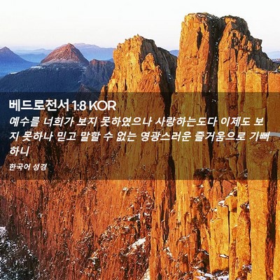Picture 02 - 베드로전서 1:8 KOR - 예수를 너희가 보지 못하였으나 - Bible Verse Picture