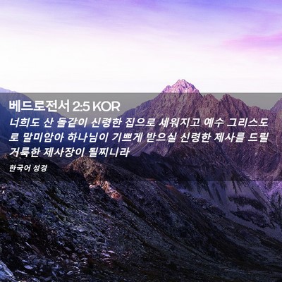 Picture 02 - 베드로전서 2:5 KOR - 너희도 산 돌같이 신령한 집으로 - Bible Verse Picture