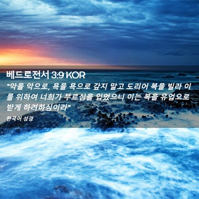 Picture 02 - 베드로전서 3:9 KOR - 