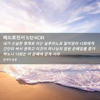 Picture 02 - 베드로전서 5:12 KOR - 내가 신실한 형제로 아는 실루아노로 - Bible Verse Picture