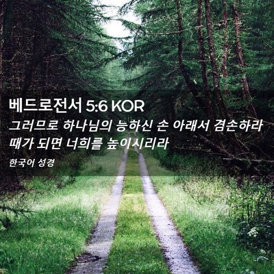 Picture 02 - 베드로전서 5:6 KOR - 그러므로 하나님의 능하신 손 아래서 - Bible Verse Picture
