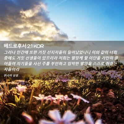 Picture 02 - 베드로후서 2:1 KOR - 그러나 민간에 또한 거짓 선지자들이 - Bible Verse Picture