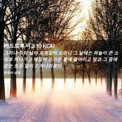 Picture 02 - 베드로후서 3:10 KOR - 그러나 주의 날이 도적같이 오리니 - Bible Verse Picture