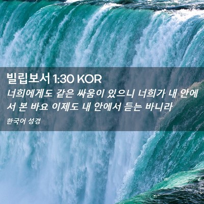Picture 02 - 빌립보서 1:30 KOR - 너희에게도 같은 싸움이 있으니 - Bible Verse Picture