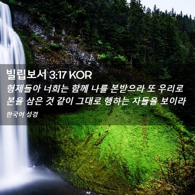 Picture 02 - 빌립보서 3:17 KOR - 형제들아 너희는 함께 나를 본받으라 - Bible Verse Picture