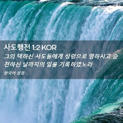 Picture 02 - 사도행전 1:2 KOR - 그의 택하신 사도들에게 성령으로 - Bible Verse Picture