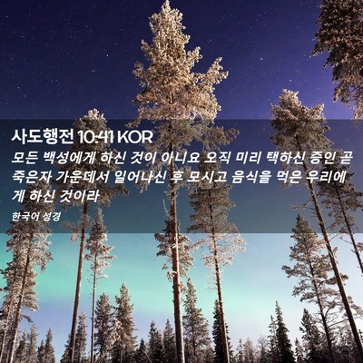Picture 02 - 사도행전 10:41 KOR - 모든 백성에게 하신 것이 아니요 - Bible Verse Picture