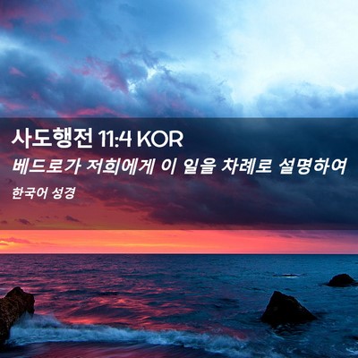 Picture 02 - 사도행전 11:4 KOR - 베드로가 저희에게 이 일을 차례로 - Bible Verse Picture