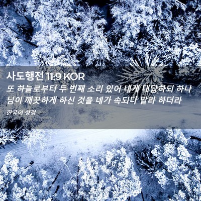 Picture 02 - 사도행전 11:9 KOR - 또 하늘로부터 두 번째 소리 있어 - Bible Verse Picture