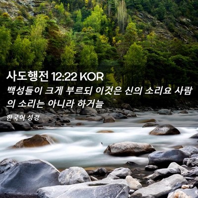 Picture 02 - 사도행전 12:22 KOR - 백성들이 크게 부르되 이것은 신의 - Bible Verse Picture