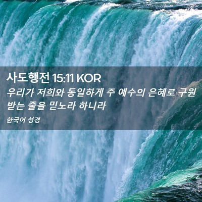 Picture 02 - 사도행전 15:11 KOR - 우리가 저희와 동일하게 주 예수의 - Bible Verse Picture