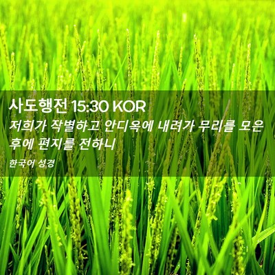 Picture 02 - 사도행전 15:30 KOR - 저희가 작별하고 안디옥에 내려가 - Bible Verse Picture