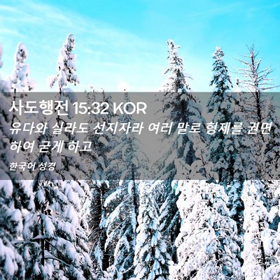 Picture 02 - 사도행전 15:32 KOR - 유다와 실라도 선지자라 여러 말로 - Bible Verse Picture