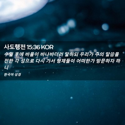 Picture 02 - 사도행전 15:36 KOR - 수일 후에 바울이 바나바더러 말하되 - Bible Verse Picture