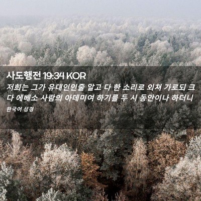 Picture 02 - 사도행전 19:34 KOR - 저희는 그가 유대인인줄 알고 다 한 - Bible Verse Picture