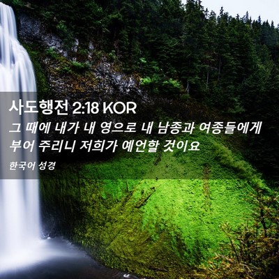 Picture 02 - 사도행전 2:18 KOR - 그 때에 내가 내 영으로 내 남종과 - Bible Verse Picture